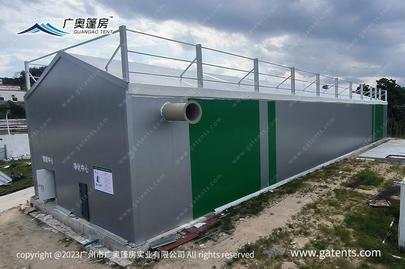 海南省污水處理廠(chǎng)發(fā)酵艙篷房（大棚）案例